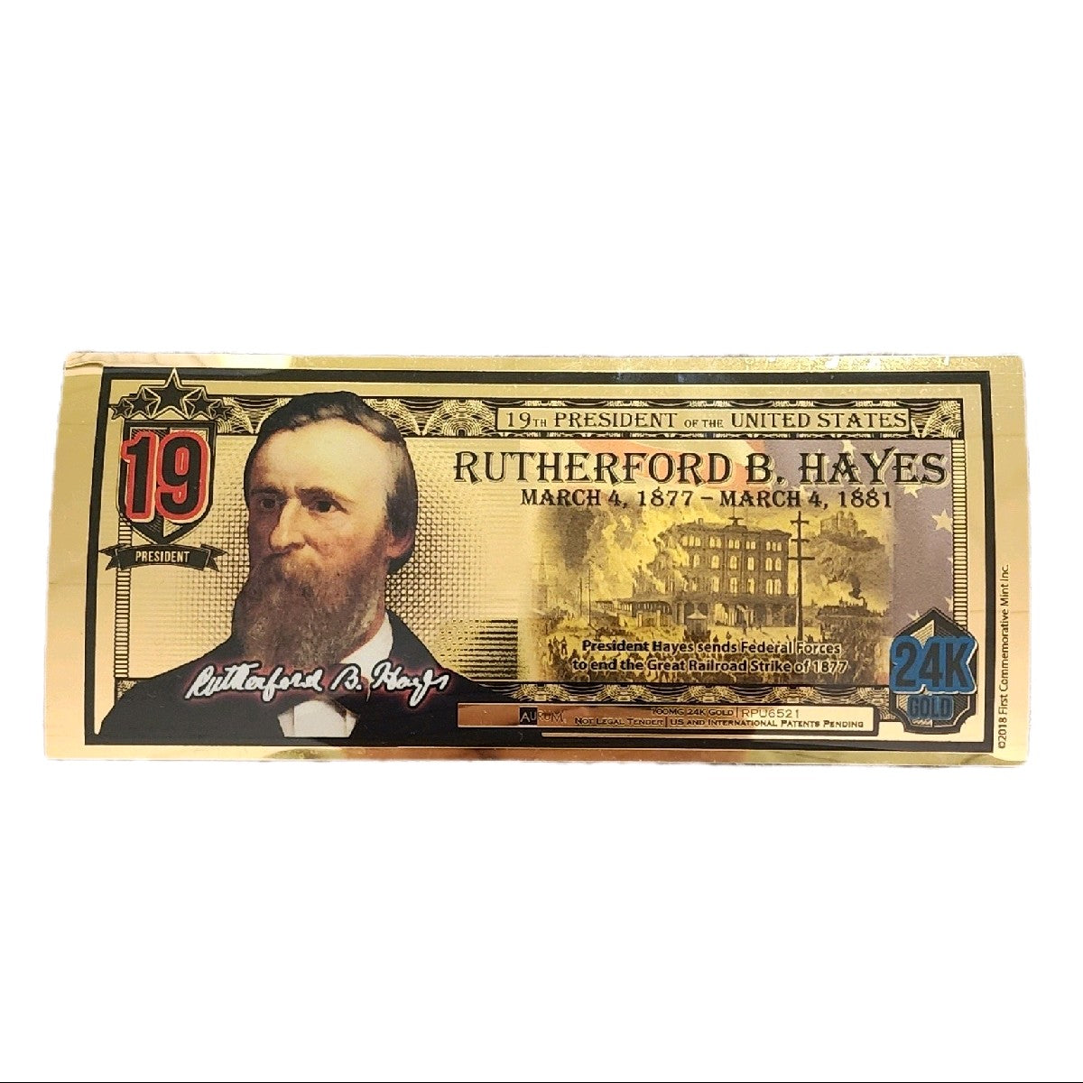1/10 gram .9999 24k Gold Presidential Note