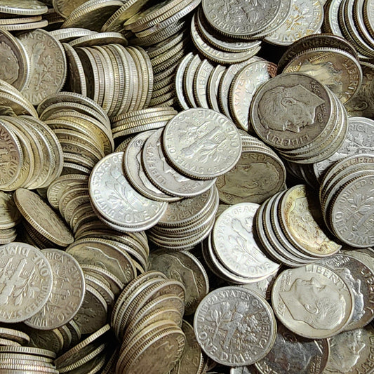 Lot of 100 90% Silver Roosevelt Dimes