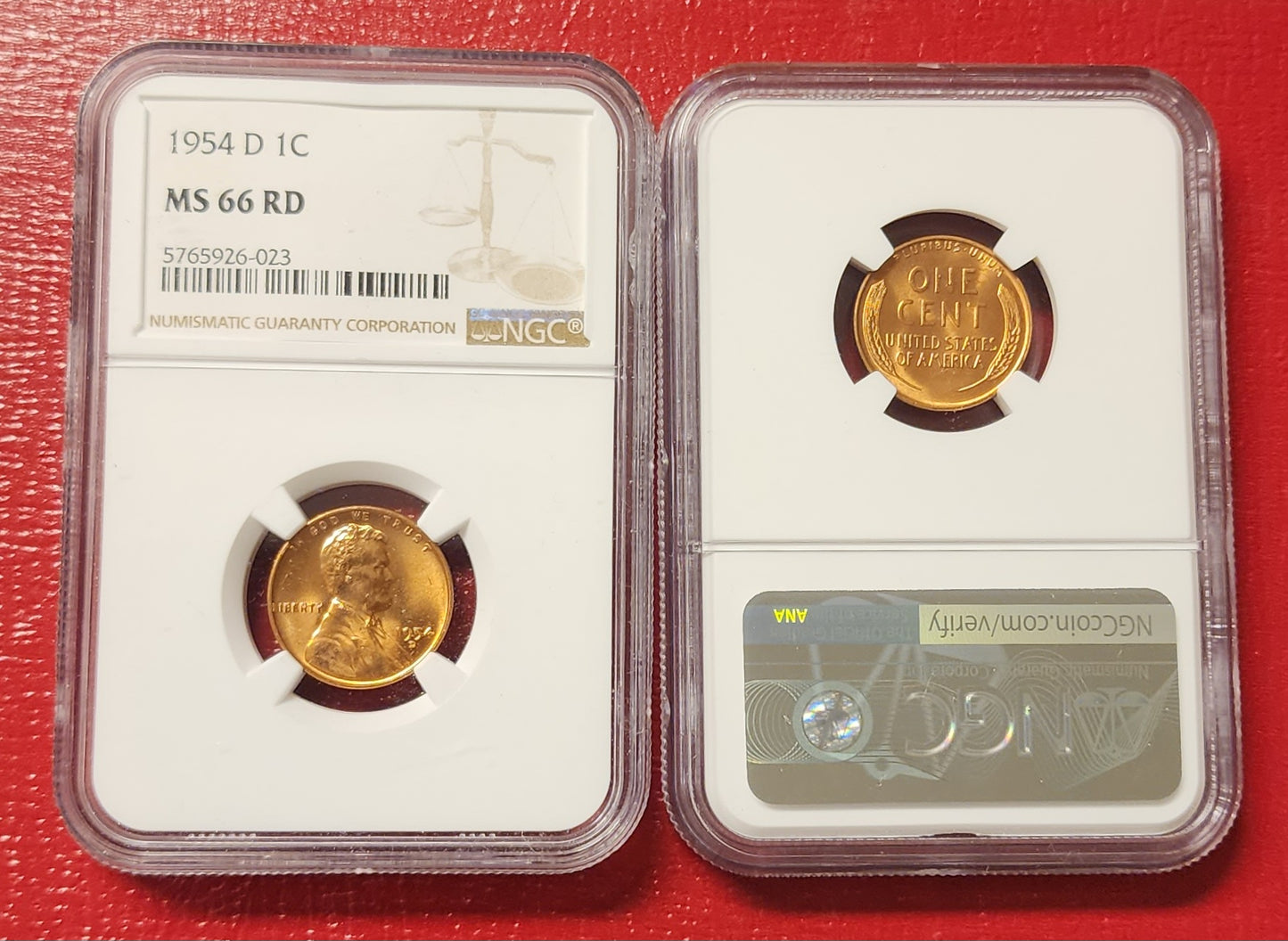 1954-D PCGS MS66 Gem BU+ Lincoln Wheat Cent