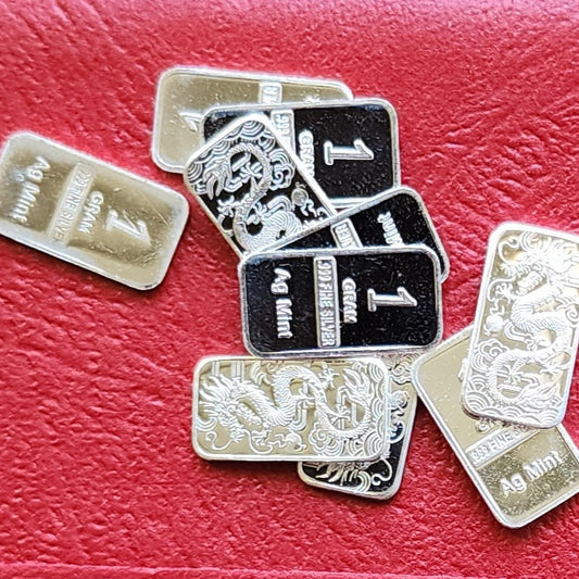 One Gram .999 Silver Bars - Dragon -  Lot of 10