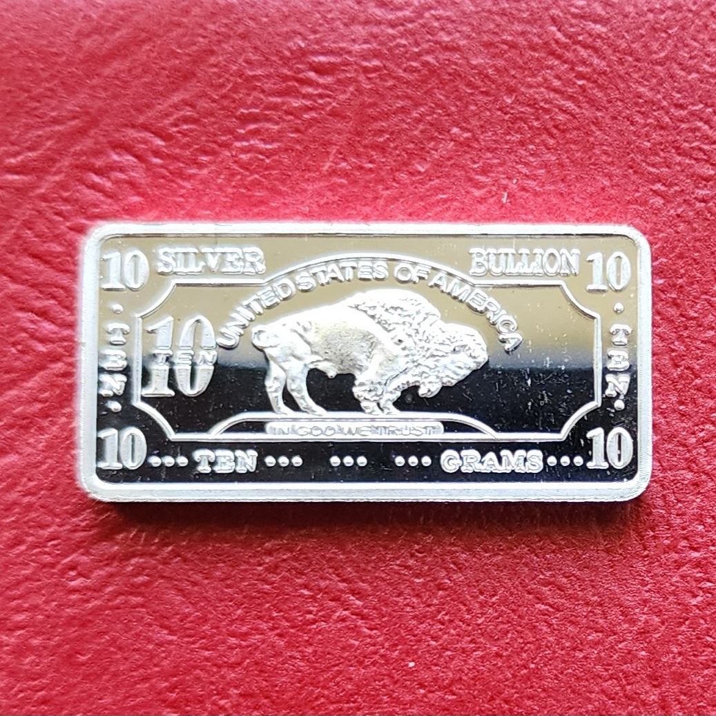 10 Grams .999 Silver Bar - Bison Design