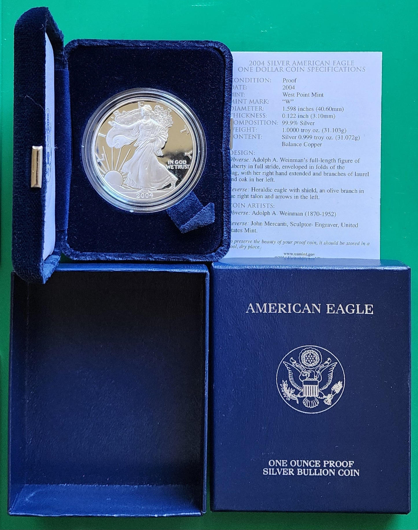 2004-W DCAM Proof Silver Eagle OGP