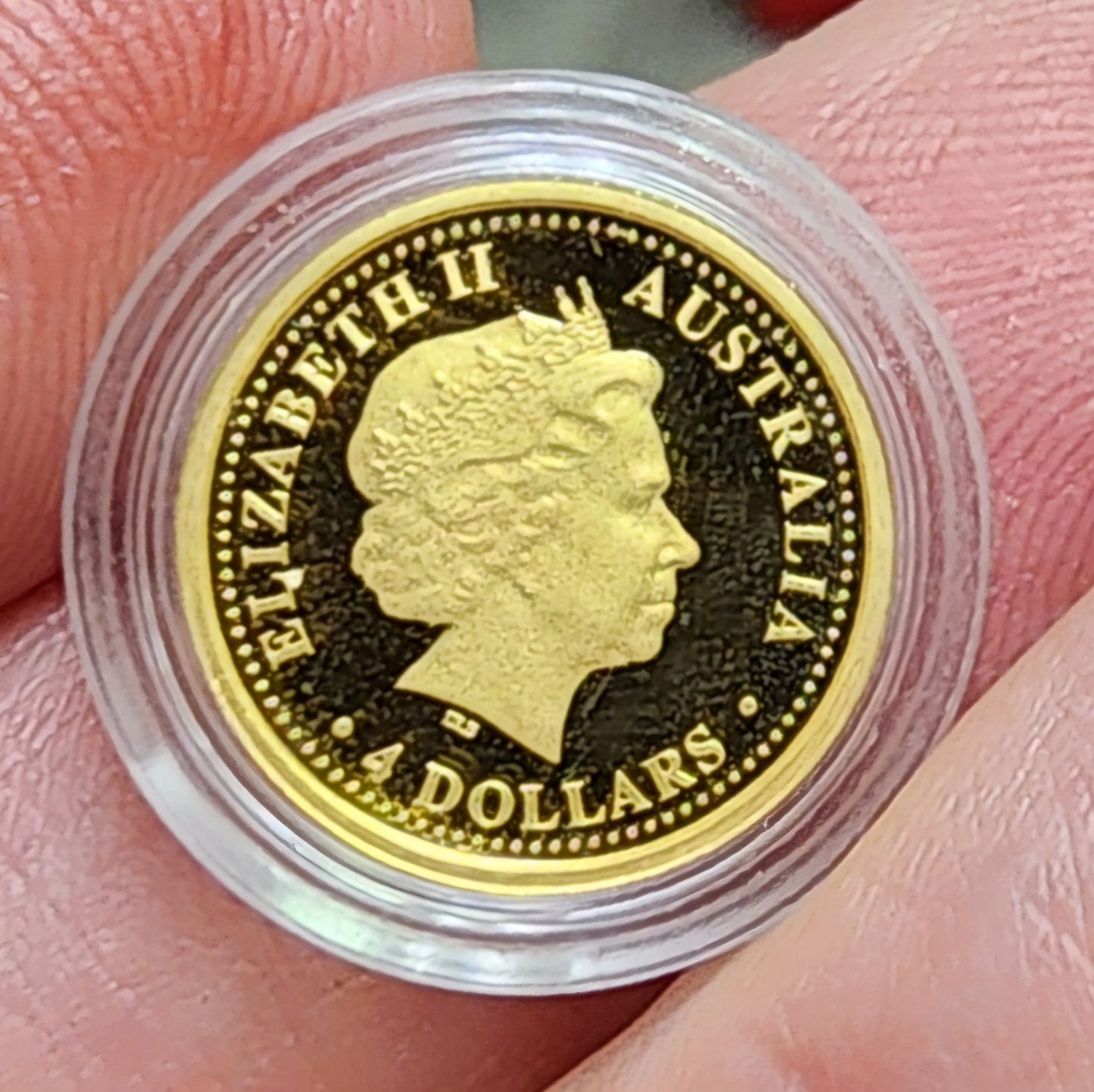 2004 1/25 Oz .9999 Gold Proof Australian Nugget