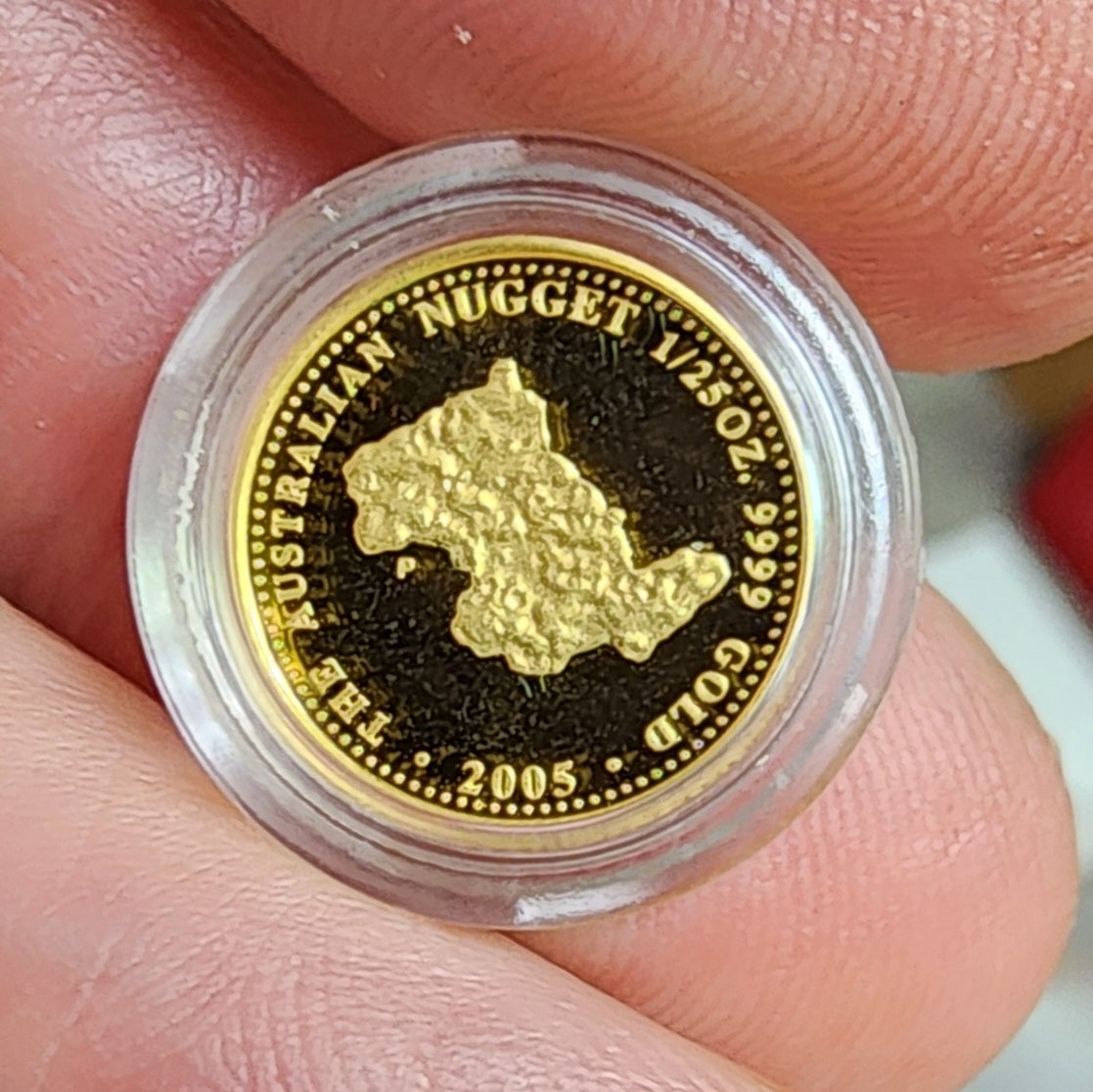 2004 1/25 Oz .9999 Gold Proof Australian Nugget