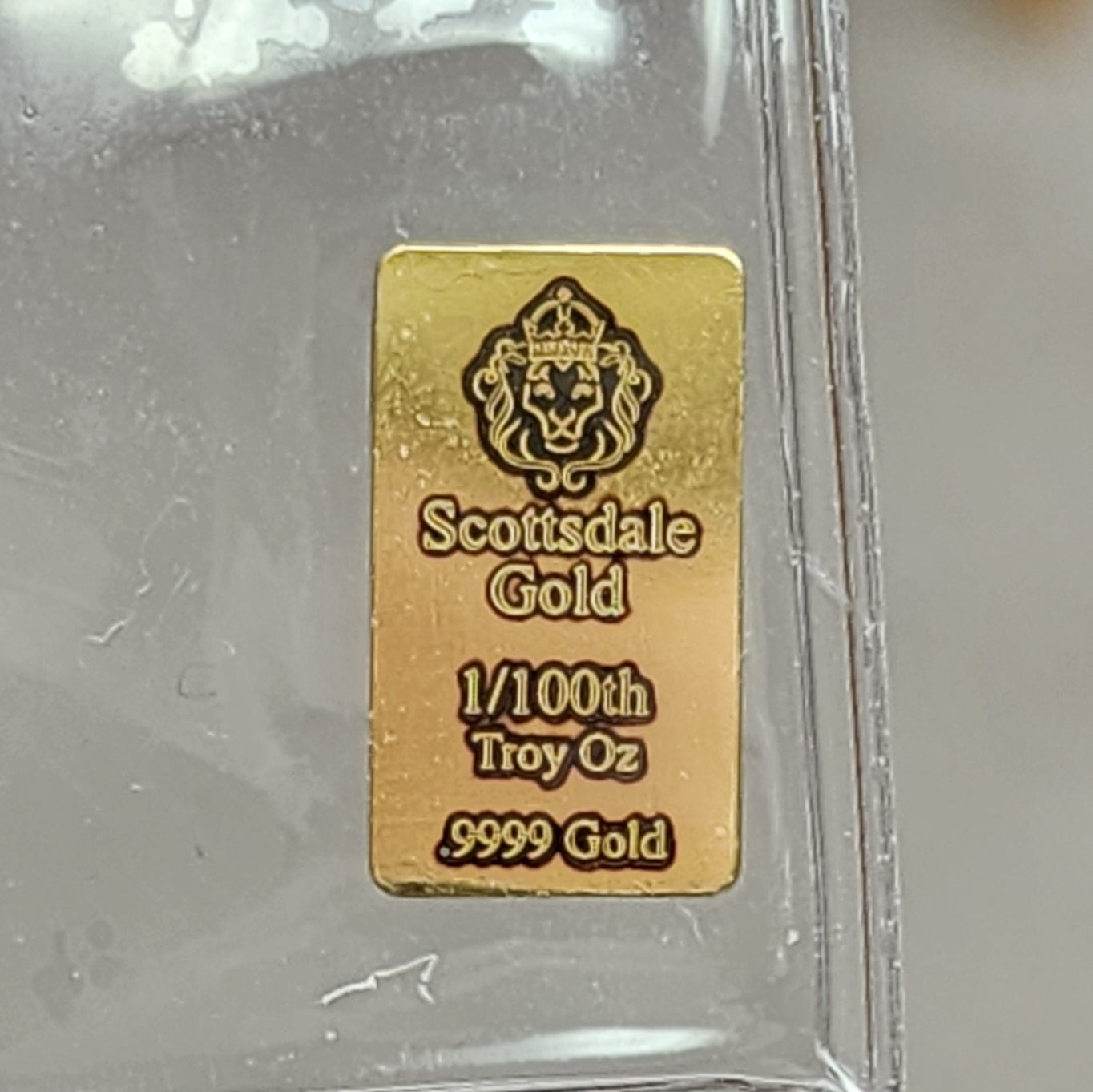 1/100 Troy Oz. Scottsdale .9999 Gold Bar