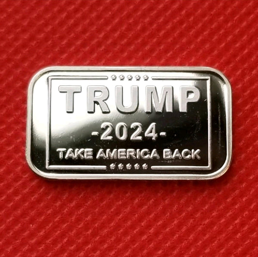 5 Grams .999 Silver Bar - Trump 2024 Take America Back