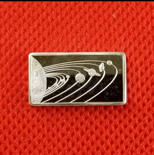 2.5 Grams .999 Silver Bar - The Planets