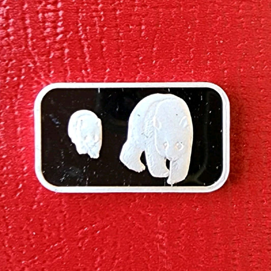 5 Grams .999 Silver Bar - Panda and Cub