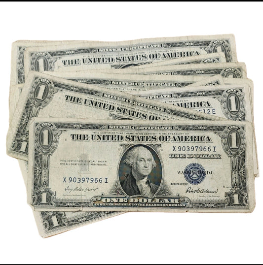 1935 to 1957 $1 Blue Seal Silver Certificate - Well Circulated