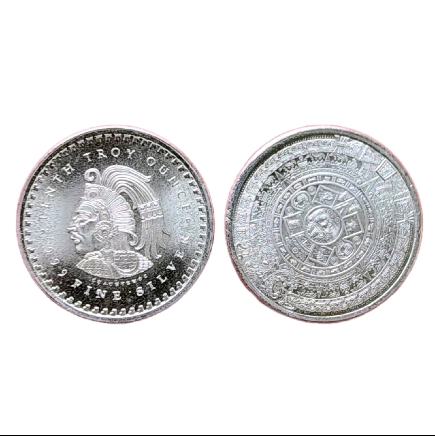 One Tenth  Troy Oz.  .999 Aztec Round
