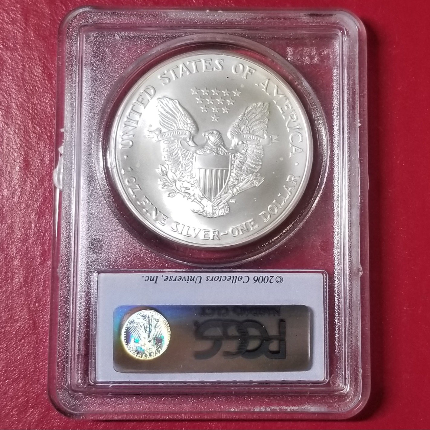 PCGS MS69 2006 Silver Eagle First Strike Flag Label