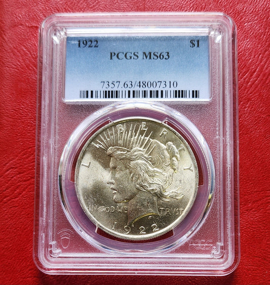 1922 PCGS MS63 Silver Peace Dollar
