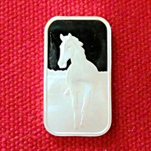 5 Grams .999 Silver Bar - Horse