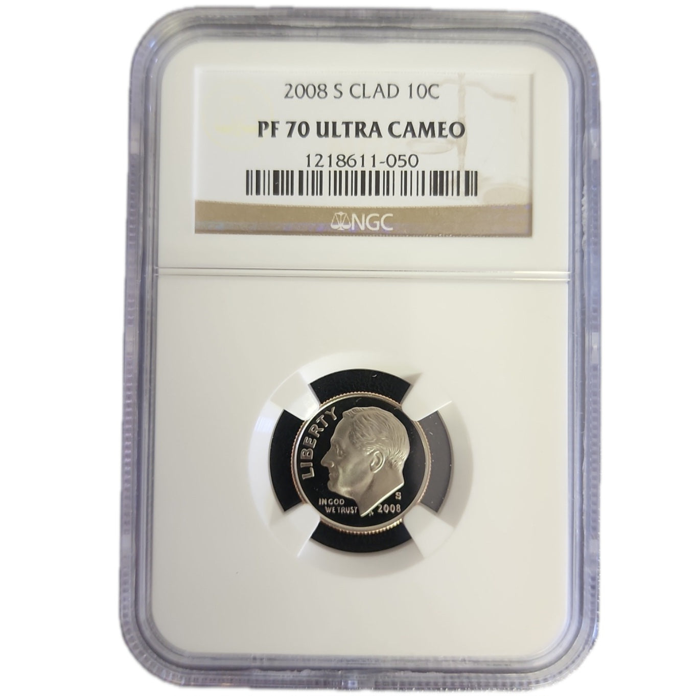 2008-S NGC PF 70 Proof Clad Roosevelt Dime - Perfect Grade